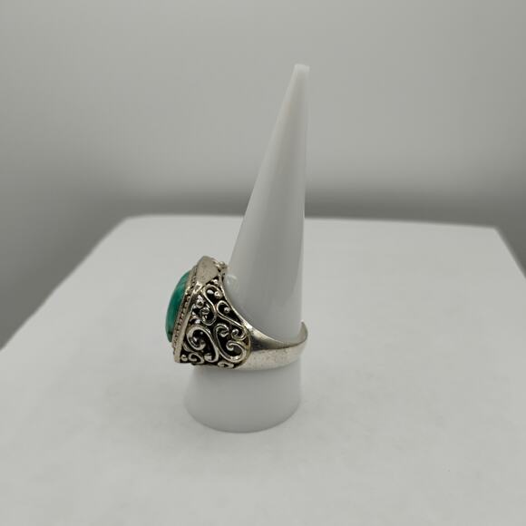 Green Amazonite Sterling Silver Ring Sz 9.75 - Picture 3 of 7